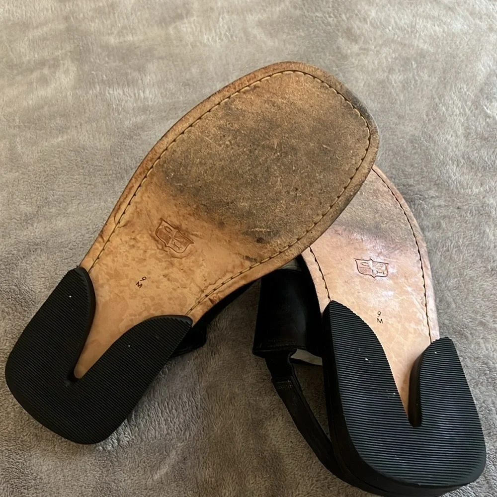 Cole Haan‎ Black Leather Sandals Double Strap Mens Size 9